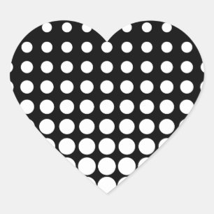 Adesivo Coração Pontos progressivos de preto e branco