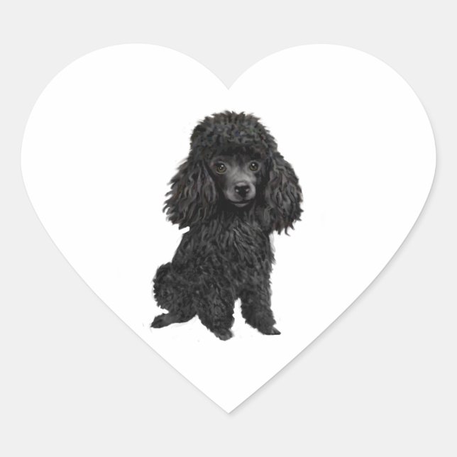 Adesivo Coração Poodle Preto ( nº 3) (Frente)