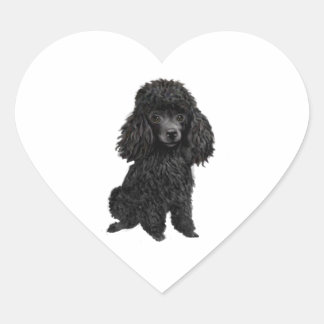 Adesivo Coração Poodle Preto ( nº 3)