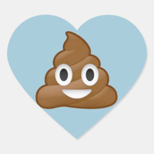 Adesivo Coração Poop emoji