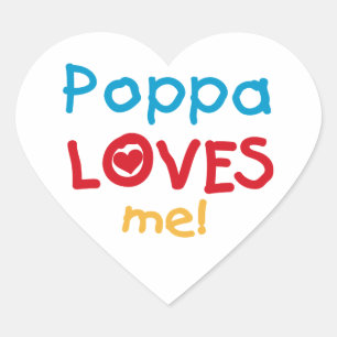 Adesivo Coração Poppa me ama T-shirts e presentes