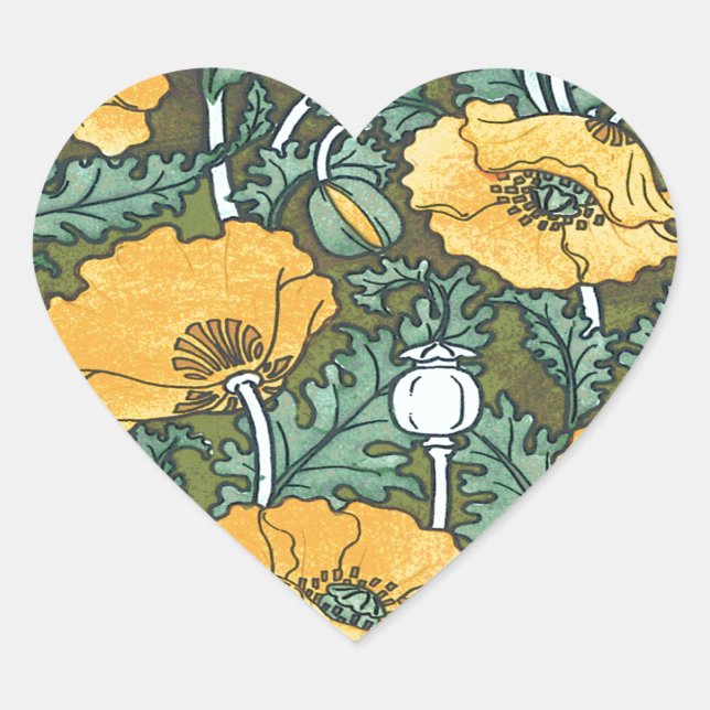 Adesivo Coração Poppy Amarelo (Frente)