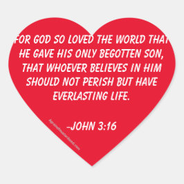 Adesivo Coração Por Deus tão amado pelo mundo John 3:16
