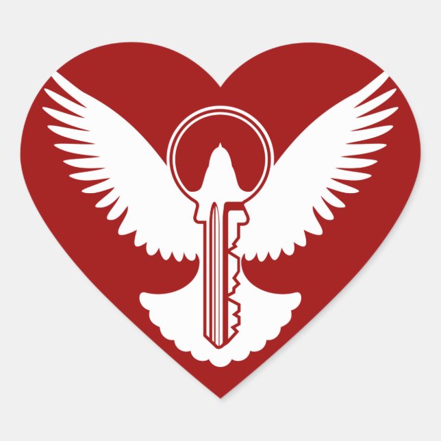 Adesivo Coração Porta com Chave (Frente)
