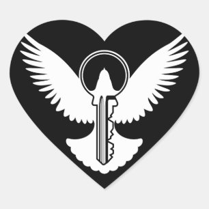 Adesivo Coração Porta com Chave