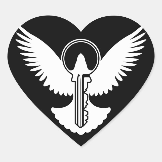 Adesivo Coração Porta com Chave (Frente)