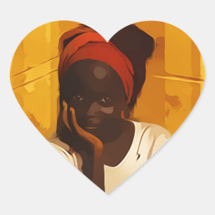 Adesivo Coração Portrait of young african girl