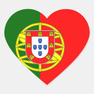Adesivo Coração Portugal Flag Heart Sticker