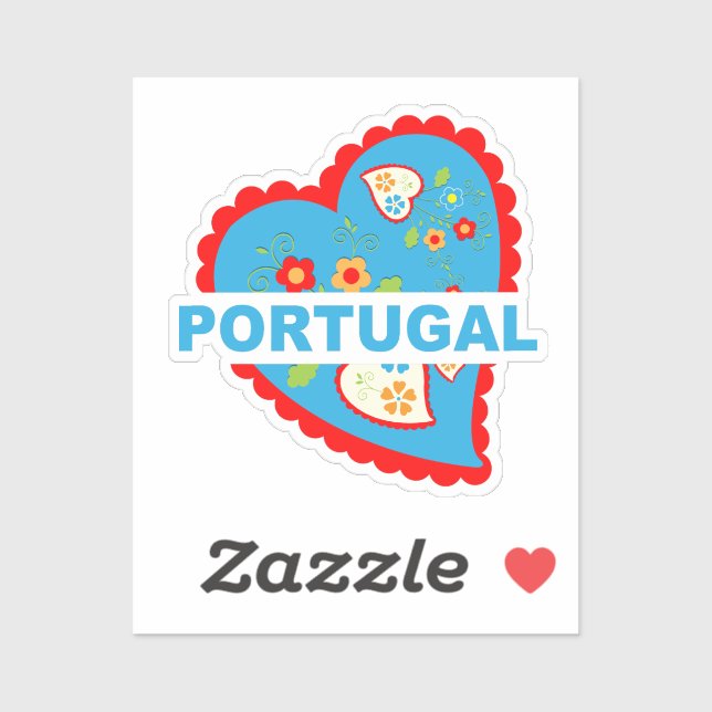 Adesivo Coração português alegre (Folha)