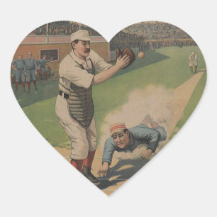 Adesivo Coração Poster de basebol
