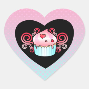 Adesivo Coração "Pouco cupcake "