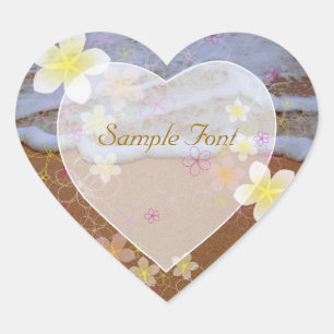 Adesivo Coração Praia PixDezine+plumeria