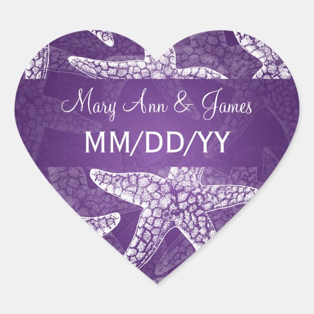 Adesivo Coração Prata de Casamento de Praia (Frente)