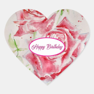 Adesivo Coração Prato de papel para festa com padrão de flores de 