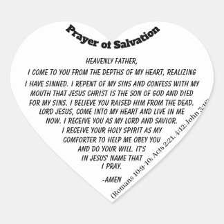 ADESIVO CORAÇÃO PRAYER OF SALVATION