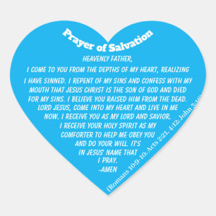 Adesivo Coração PRAYER OF SALVATION Blue Heart