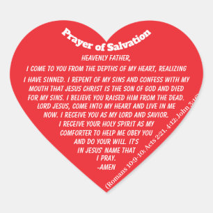Adesivo Coração PRAYER OF SALVATION Red Heart