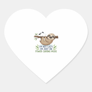 Adesivo Coração Preguiçoso, não sou preguiçoso, estou apenas econo