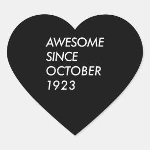 Adesivo Coração Presente de aniversário de 98 anos   Incrível De