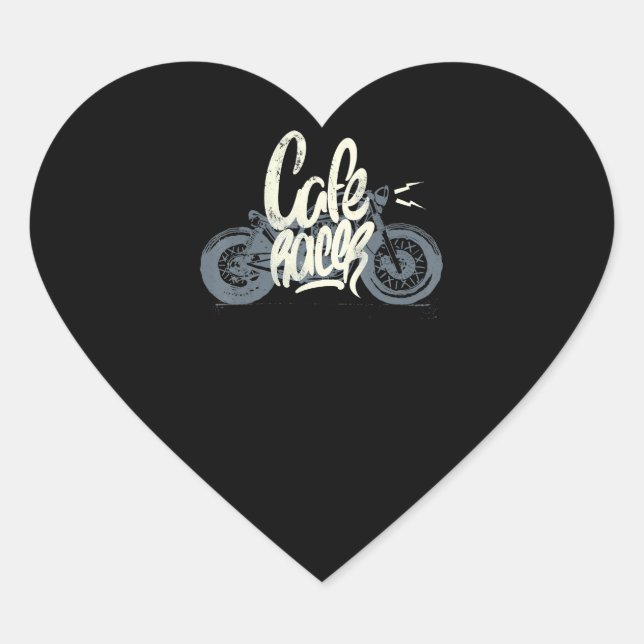 Adesivo Coração Presente De Café Racer Para Motociclistas (Frente)