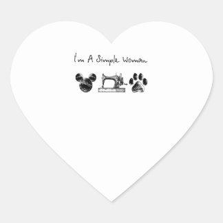 Adesivo Coração Presente de costura | Sou uma mulher simples prese
