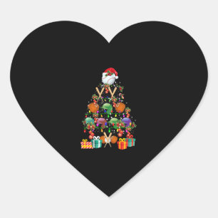 Adesivo Coração Presente do esporte de Natal Santa Hat da Árvore d