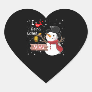 Adesivo Coração Presente Mimi  Adoro Ser Chamado Mimi Snowman