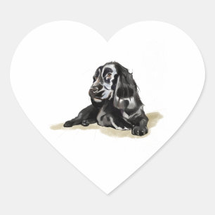 Adesivo Coração Presente para Amantes de Cães Cocker Spaniel