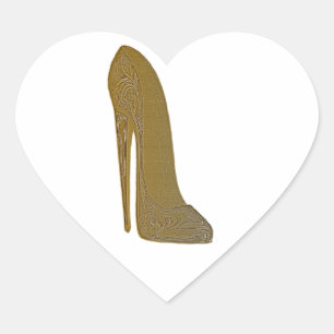 Adesivo Coração Presentes antigos da arte do salto alto dos