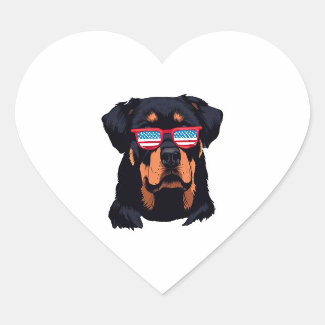 Adesivo Coração Presentes do Rottweiler (Frente)