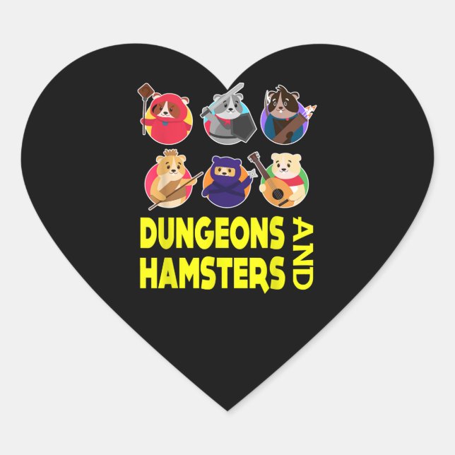 Adesivo Coração Presentes Engraçados de Hamster (Frente)