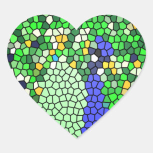 Adesivo Coração Presentes impressionantes de mosaico Peacock perso