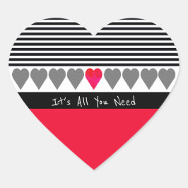 Adesivo Coração Preto E Branco