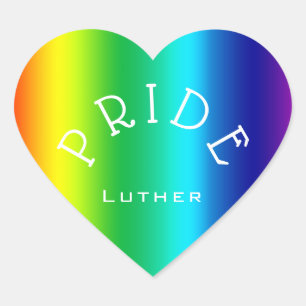 Adesivo Coração PRIDE Rainbow Multicolor Personalizado
