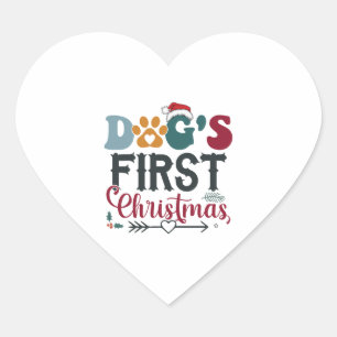 Adesivo Coração Primeiro Natal do Cão
