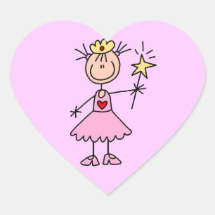 Adesivo Coração Princesa com Wand