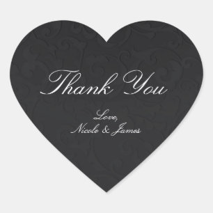 Adesivo Coração Princesa Damask Preto História de Capa Rígida Eleg