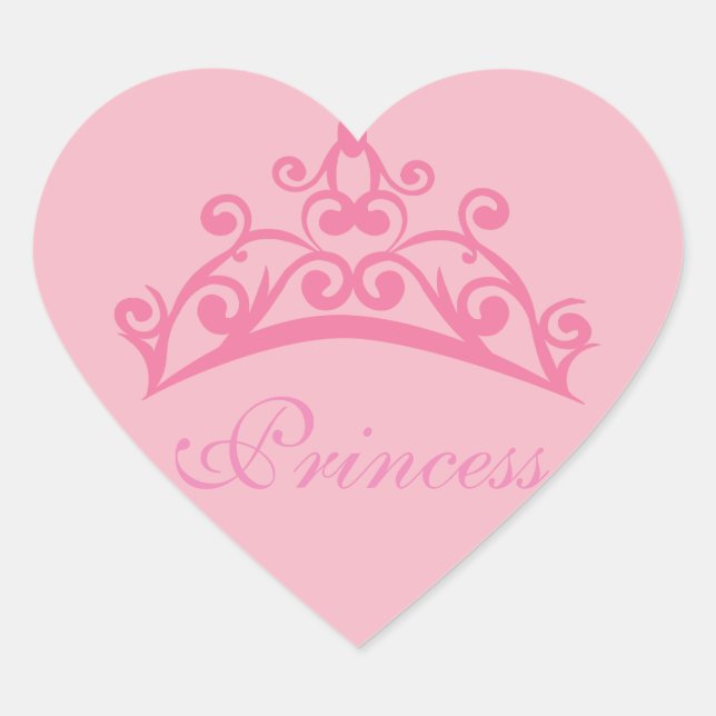Adesivo Coração Princesa Tiara Stickers (Frente)