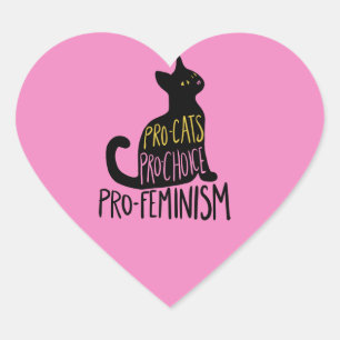 Adesivo Coração Pró-gatos Pro-Choice pró-feminismo