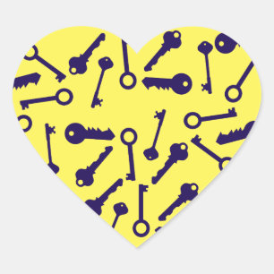 Adesivo Coração Produto de Padrão Azul Chave