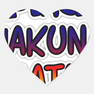 Adesivo Coração Produtos para presentes da Peace Hakuna Matata