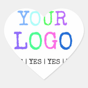 Adesivo Coração Projete seu próprio logotipo personalizado costum