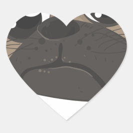 Adesivo Coração Pug e café