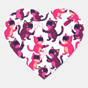 Adesivo Coração Pulseira de Gato Soldador - Gatos De Soldadura Ado