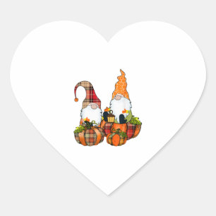 Adesivo Coração Pumpkin Gnomos Queda do outono do Dia das Bruxas