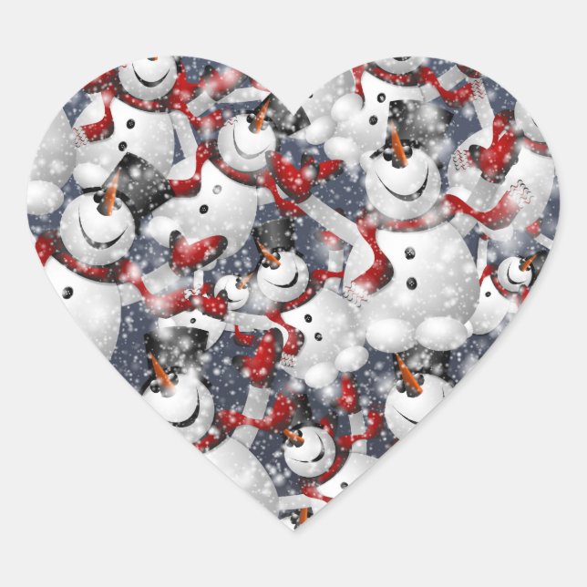 Adesivo Coração punhetas de boneco de neve (Frente)