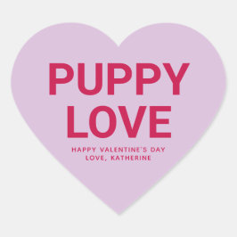 Adesivo Coração Puppy ama uma conversa de Dia de os namorados dive