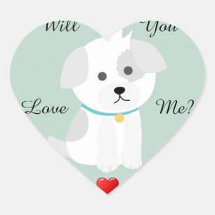 Adesivo Coração Puppy Love Heart Sticker