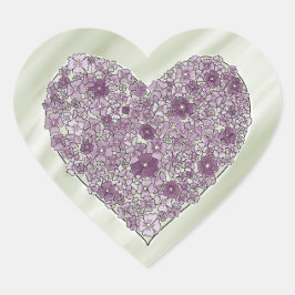 Adesivo Coração Purple flowered heart sticker