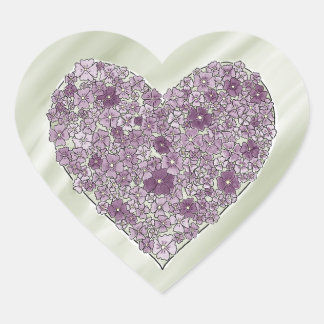 Adesivo Coração Purple flowered heart sticker